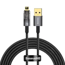 Кабель Baseus Explorer Series Auto Power-Off Fast Charging Data Cable USB to Lightning 2.4A 2m Black