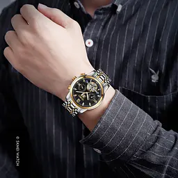Чоловічий наручний годинник M029TGDBK Gold-Silver-Black Skmei acs0030878 - мініатюра 3