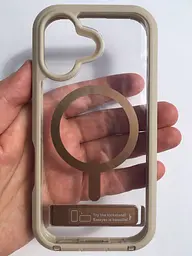 Чохол ZAGG Gear4 Rainier MagSafe KS для iPhone 17 Прозорий протиударний із підставкою Бежевий - мініатюра 4