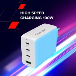 Зарядний пристрій Canyon CU100ACC GaN 100W 3xPD 1xQC EU White (CNS-CUW100ACC) - мініатюра 10