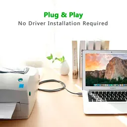 Кабель для принтера Ugreen US167 USB 2.0 to DB25 2.0 m black (20224) - мініатюра 9