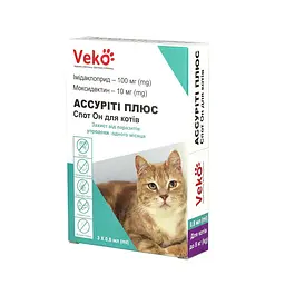 Veko Ассуріті Плюс Спот Он для котів 4-8 кг 3 х 0.8 мл пак