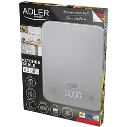 Ваги кухонні Adler AD 3181 grey електронні 10кг, г; кг, фунт 2хААА автовимкнення скло - мініатюра 8