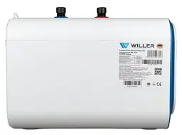 Водонагрівач Willer PU07RF Cubus, White/Blue, 1500W, 7л, мокрий ТЕН, горизонтальний, механічне керування, під мийкою, прямокутний, подача води зверху, зовнішній терморегулятор, В, 25.1x25.1х38.6см - мініатюра 4