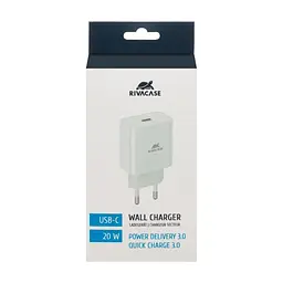 Зарядний пристрій RivaCase 1xUSB Type-C PD 20 Вт white (PS4101 W00 (White)) - мініатюра 3
