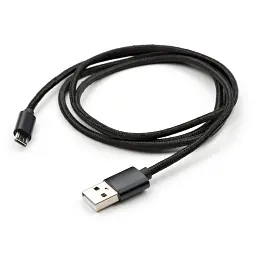 Дата кабель USB 2.0 AM to Micro 5P 1m nylon black Vinga (VCPDCMNB1BK) - мініатюра 5