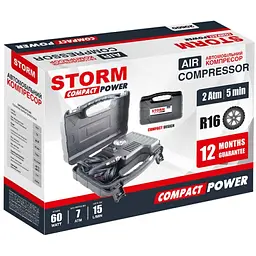 Компресор автомобільний Storm Compact Power 12 В, 7 Атм, 15 л/хв, 60 Вт, довг. шланга 0.45 - мініатюра 3