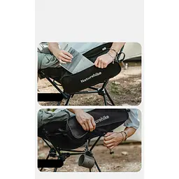 Крісло складане Naturehike Clamshell 001 Triangle Folding Moon Chair, чорний - мініатюра 5