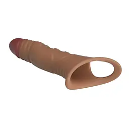 Насадка на пеніс Pretty Love Penis Sleeve Extender, 22 см (коричневий) - мініатюра 6