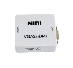 Перехідник з VGA HDMI зі звуком MiNi VGA2HDMI білий конвертор vga to hdm