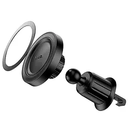 Автотримач Hoco H56 Show ring magnetic (air outlet) Black - мініатюра 4