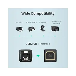 Кабель для принтера USB 2.0 AM/BM 3.0m US135 black Ugreen (10351) - мініатюра 4