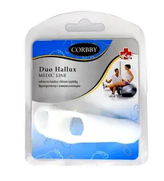 Бурсопротектор Corbby Duo Hallux гелевий із міжпальцевим клином і кільцем, універсальний