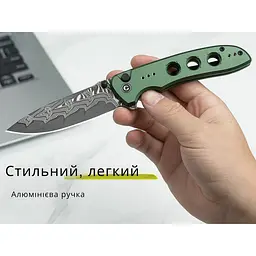 Ніж складаний туристичний Civivi Hyperpulse, (8.9 см) Damascus / Aluminum темно-зелений - мініатюра 14