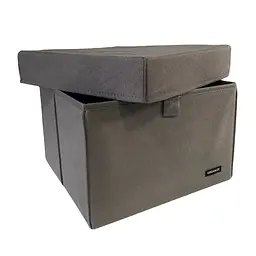 Ящик-органайзер ORGANIZE для зберігання речей L з кришкою - 30*30*20 см (сірий) - мініатюра 2