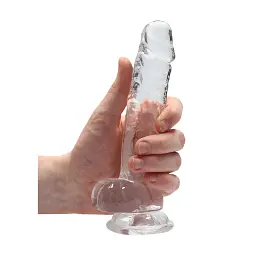 Фалоімітатор RealRock Realistic With Balls 7", 19 см (прозорий) - мініатюра 6