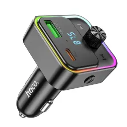 FM-трансмітер модулятор HOCO E81 (USB/Type-C PD30W/3A QC3.0) BT FM transmitter Чорний - мініатюра 2