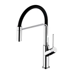 Змішувач для кухні з гнучким виливом Omnires Vita black/chrome (VI6350BLCR) чорний/хром