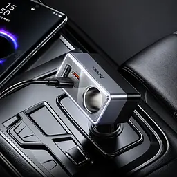 Розгалужувач прикурювача Hoco Z65A 2 розетки + 2 USB-C + USB-A 30W PD - мініатюра 4