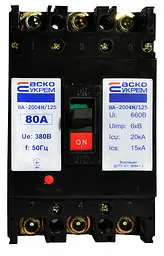 Автоматичний вимикач силовий 3р 80А ВА‑2004N/125 АСКО‑УКРЕМ (A0010040066) - мініатюра 2