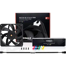 Вентилятор Noctua NF-A12x15 PWM Chromax (NF-A12x15 PWM CHROMAX. BLACK. SWAP) - мініатюра 3
