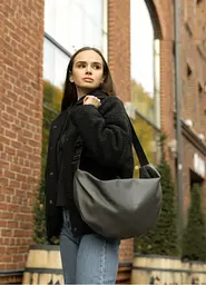 Сумка жіноча Sambag HOBO BAG-GLOVE Графіт 28 х 58 х 4 см (53400009) - мініатюра 6