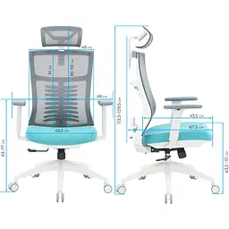 Офісне крісло OfficePro Balance OC550-W-DG-BL White/Dark Gray/Blue [148646] - мініатюра 15