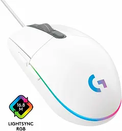 Миша комп'ютерна Logitech G102 Lightsync USB White (910-005824, 910-005809) - мініатюра 6