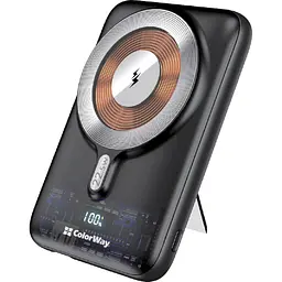 Повербанк ColorWay MagSafe 10000 mAh 22.5W Black (CW-PB100LPA3BK-WPDD) - мініатюра 3