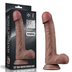Фаломіметатор Lovetoy Dual Layered, 22,5 см (коричневий)