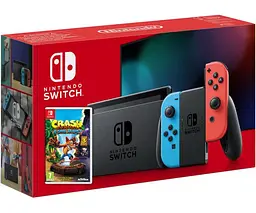 Ігрова консоль Nintendo Switch Neon Blue-Red Upgraded version + Гра Crash Bandicoot N’sane Trilogy - мініатюра 5