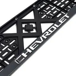 Рамка номера Chevrolet засувка 3D напис Хромований / Поліпропілен гнучкий морозостійкий - мініатюра 2