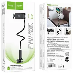 Регульована підставка для телефону/планшета Hoco HD10 Bamboo lazy stand Black - мініатюра 5