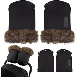 Рукавиці для коляски MoMi Muffins black чорні - мініатюра 2