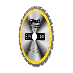 Диск пиляльний DeWALT CONSTRUCTION 216 х 30 мм, 24z (ATB) - 5 градусів (DT1952) - мініатюра 2