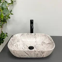 Умивальник VBI Ravenna stone matt накладний VBI-011217, Сірий - мініатюра 5