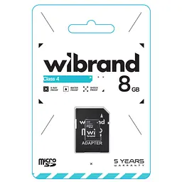 microSDHC Wibrand 8Gb class 4 (adapter SD) - мініатюра 2