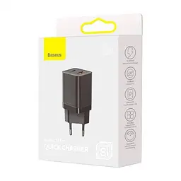 Мережевий зарядний пристрій Baseus Super Si Pro Quick Charger 1USB + 1Type-C 30W CCSUPP-E01 Black - мініатюра 3
