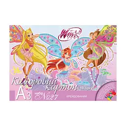 Кольоровий картон 1 вересня крейдованого А3, 10 аркушів (950523)