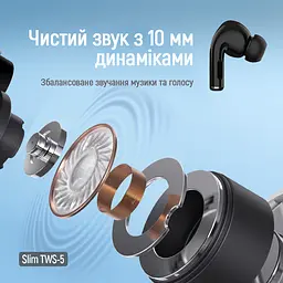Bluetooth-гарнітура СolorWay Slim TWS-5 Earbuds Чорний (CW-TWS5BK) - мініатюра 5