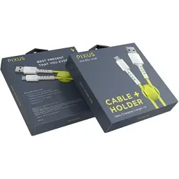 Дата кабель USB 2.0 AM to Micro 5P 1.0m Soft white/lime Pixus (4897058531176) - мініатюра 5