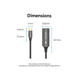 Кабель мультимедійний USB-C to DisplayPort M 0.25m 8K black Vention (CRGBC) - мініатюра 6