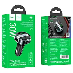 FM-трансмітер Hoco E70 PD30W + QC3.0 car BT FM transmitter Чорний - мініатюра 3