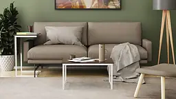 Стіл журнальний приставний Террі Комбо Ferrum-decor 345x662x440 Білий метал ДСП Венге Магія 16 мм (FRD-105553)