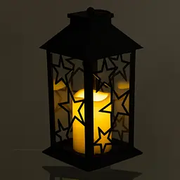 Ліхтар новорічний декоративний 14×14×30 см підвісний з LED підсвічуванням Чорний CR-3-2 Yiwu - мініатюра 2