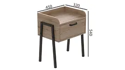 Тумба модульна Ferrum-decor Бетті 540x450x320 метал Чорний ДСП Дуб Сан-Марино 16 мм (FRD-105508) - мініатюра 4