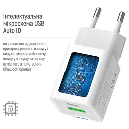 Зарядний пристрій ColorWay C101A GaN Mini 20 Вт PD PPS USB-C + USB-A QC 4.0 + кабель USB-C — USB-C чорний (CW-CHS062PDC-WT) - мініатюра 2