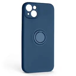 Силиконовый чехол для Apple iPhone 14 Plus, Icon Ring, синий, панель-накладка, с кольцом-подставкой на 360°, противоударный, возможность использования магнитных держателей, ArmorStandart (ARM68698)