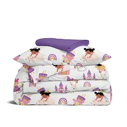 Дитяча постільна білизна в ліжечко FAIRIES CS1, фіолетовий (FairiesRainbowPalace_PlumLight110x160_140)