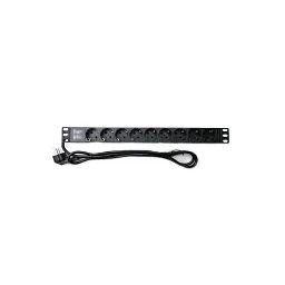 Силовий блок Eserver 19" 9 розеток, кабель 1.8м, алюм. корпус PDU 220В, 16А (WT-2261A-GER-9WAY) - мініатюра 2